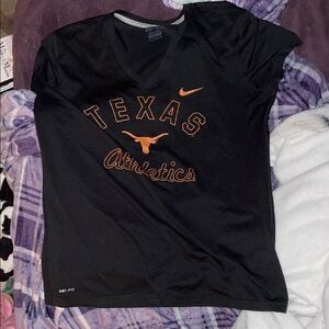 Nike Black Texas Athletics Tee with Orange Accents